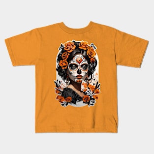 Sugar Skull girl, Dia de los Muertos Kids T-Shirt